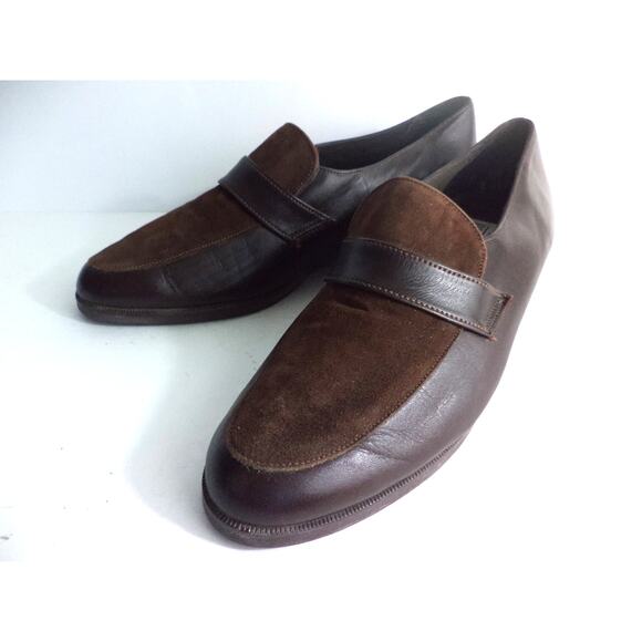 MUNRO SPORT US Womens 7.5M Brown Smooth & Suede Loafer Shoe USA - Picture 1 of 8